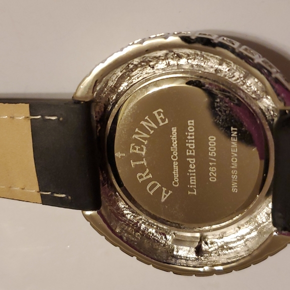 Limited Edition Couture Collection by Adrienne Crystals Watch Black Band. NWT main image 5